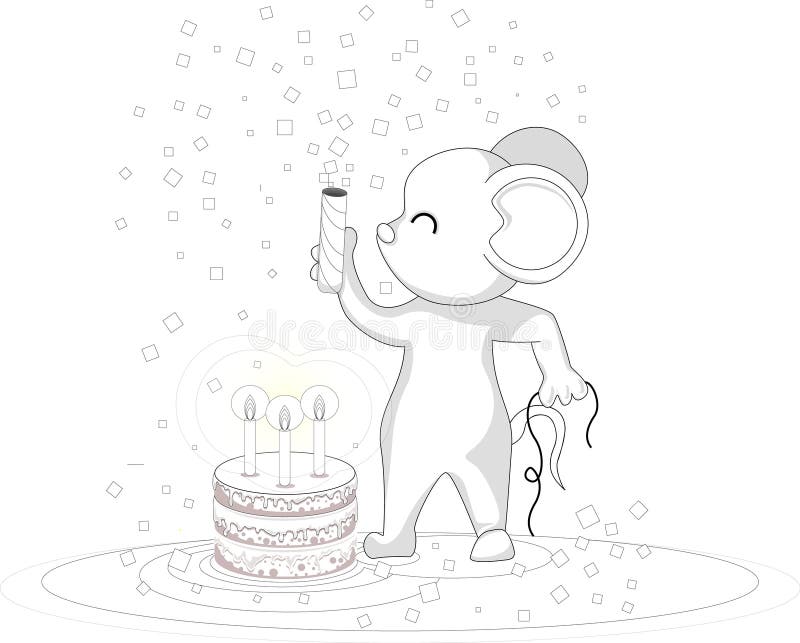 Bolo De Aniversário Grande Dos Desenhos Animados Ilustração do Vetor -  Ilustração de creme, cartoon: 15734945