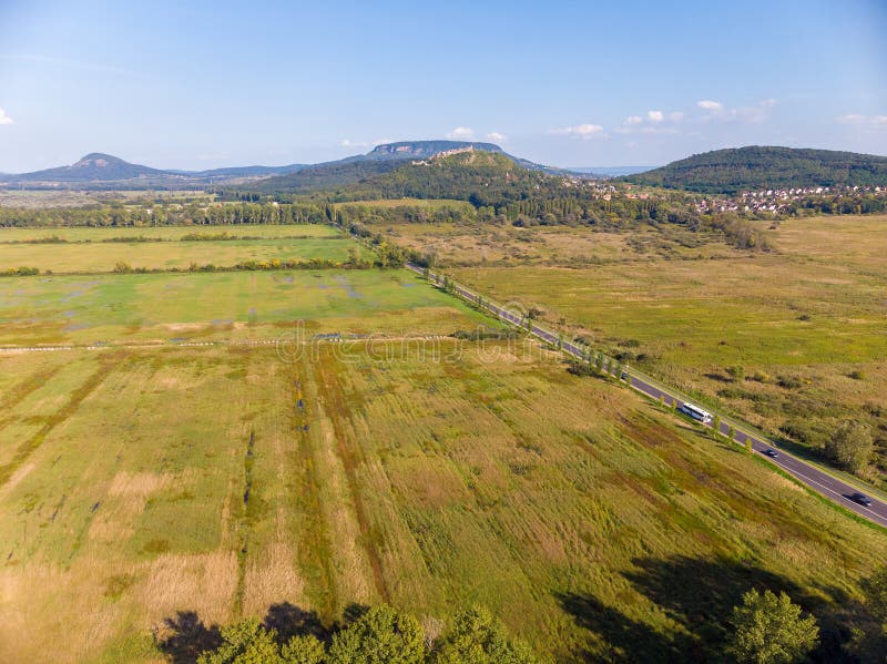 Imagen agrícola aérea de un paisaje húngaro, cerca del lago Balatón foto de archivo libre de regalías Imagen agrícola aérea de un paisaje húngaro, cerca del lago Balatón foto de archivo libre de regalías