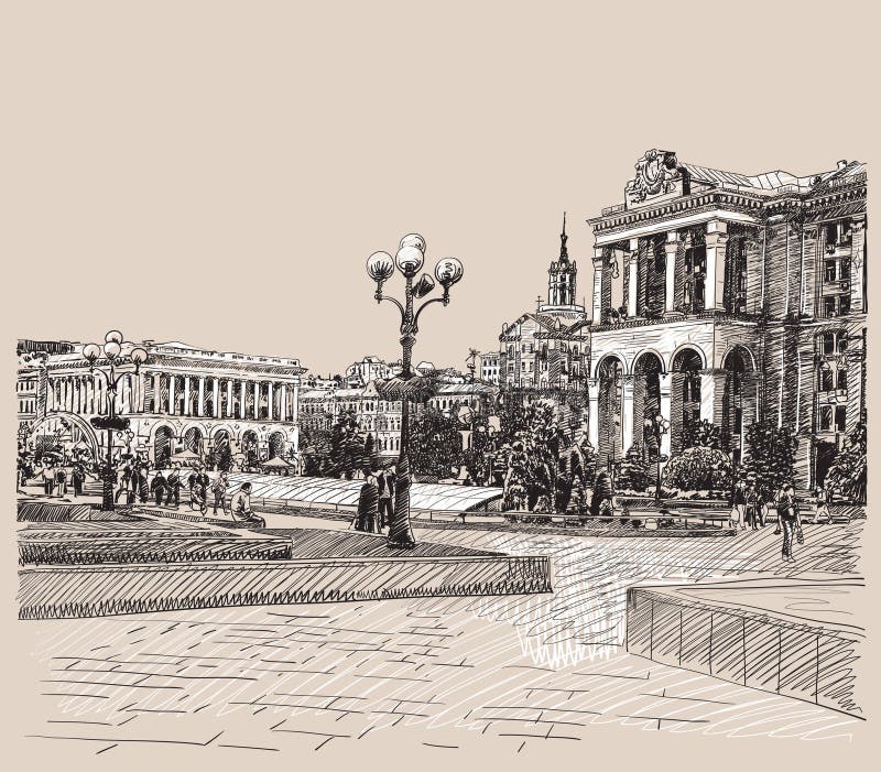 Imagen artística del dibujo digital del bosquejo de Kiev libre illustration Imagen artística del dibujo digital del bosquejo de Kiev libre illustration