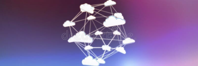 Imagen compuesta de la imagen abstracta del símbolo computacional de la nube ilustración del vector Imagen compuesta de la imagen abstracta del símbolo computacional de la nube ilustración del vector