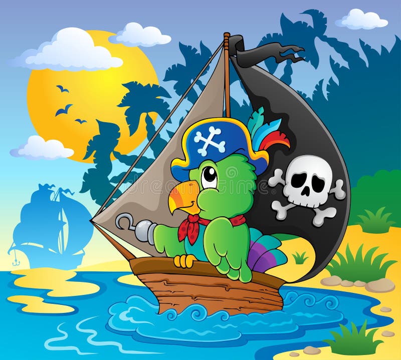 Pirata con el loro stock de ilustración. Ilustración de capa - 5261266