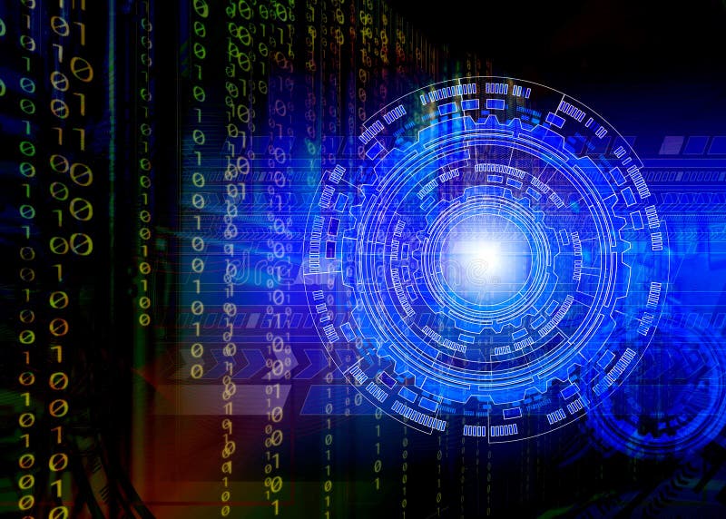 Imagen conceptual del fondo de la tecnología digital Código binario con diseño de los círculos imagenes de archivo Imagen conceptual del fondo de la tecnología digital Código binario con diseño de los círculos imagenes de archivo