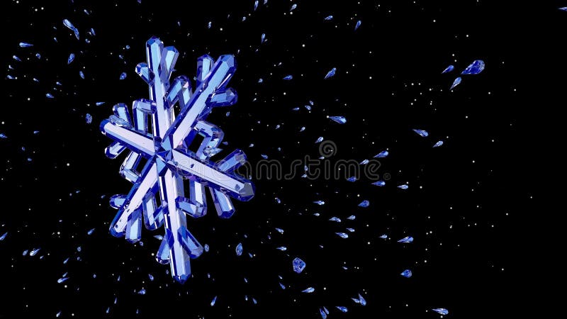 imagen 3d del copo de nieve cristalino contra fondo negro ilustración del vector imagen 3d del copo de nieve cristalino contra fondo negro ilustración del vector