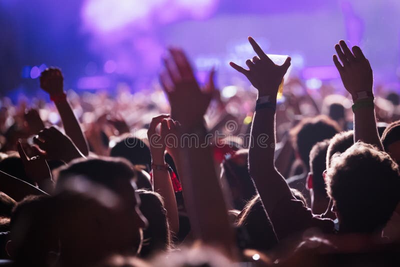 Imagen de la gente del partido en el festival de música imágenes de archivo libres de regalías Imagen de la gente del partido en el festival de música imágenes de archivo libres de regalías