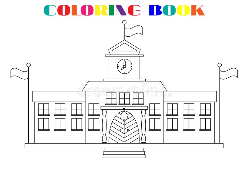 Imagen de las construcciones de escuelas - libro de colorear libre illustration Imagen de las construcciones de escuelas - libro de colorear libre illustration
