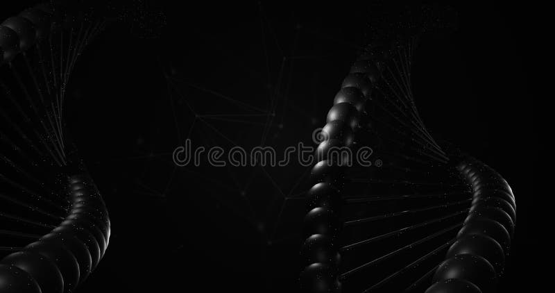 Imagen del cierre de la cadena de dna negra de macro y espacio de copia imagen de archivo libre de regalías