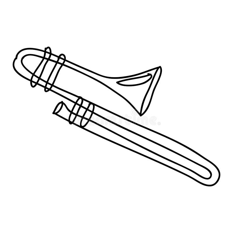 Imagen del icono del instrumento del trombón libre illustration Imagen del icono del instrumento del trombón libre illustration