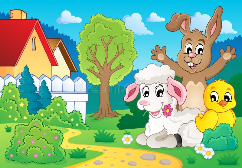 Imagen 2 del tema de los animales de la primavera ilustración del vector