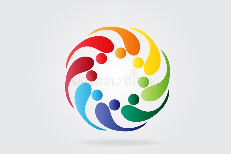 Imagen del vector de la gente del trabajo en equipo de la comunidad del logotipo libre illustration Imagen del vector de la gente del trabajo en equipo de la comunidad del logotipo libre illustration