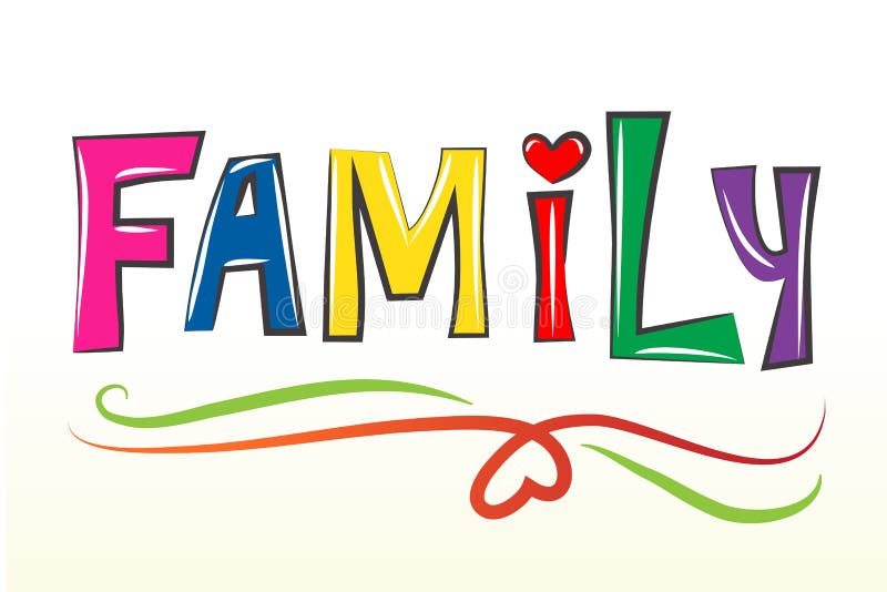 Imagen del vector de la muestra del texto de la familia stock de ilustración Imagen del vector de la muestra del texto de la familia stock de ilustración
