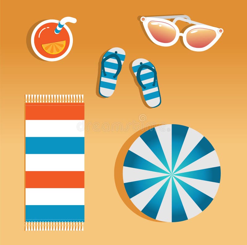 Imagen del vector de los accesorios de la playa libre illustration Imagen del vector de los accesorios de la playa libre illustration