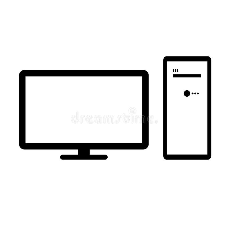 Imagen del vector del equipo de escritorio y del monitor Icono superior del ordenador de la calidad libre illustration Imagen del vector del equipo de escritorio y del monitor Icono superior del ordenador de la calidad libre illustration