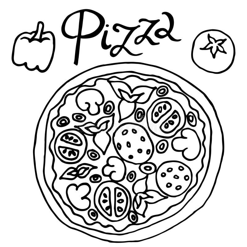 Original Linear Clara Blanco Y Negro Del Tomate Ilustración del Vector