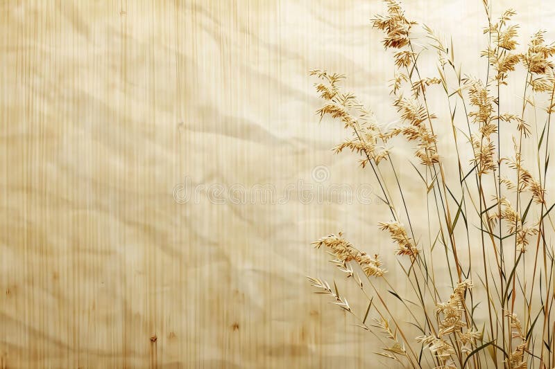 Imagen digital de la foto de un tapiz de pasto beige con líneas verticales para textura y patrón mostrando la belleza natural stock de ilustración