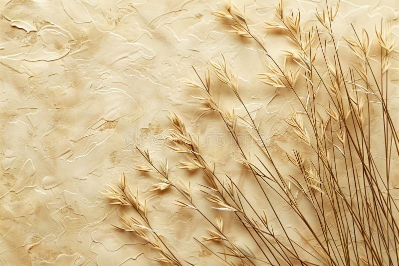 Imagen digital de la foto de un tapiz de pasto beige con líneas verticales para textura y patrón mostrando la belleza natural stock de ilustración