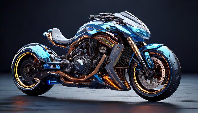 Imagen generada. motocicleta futurista moderna. lujoso.