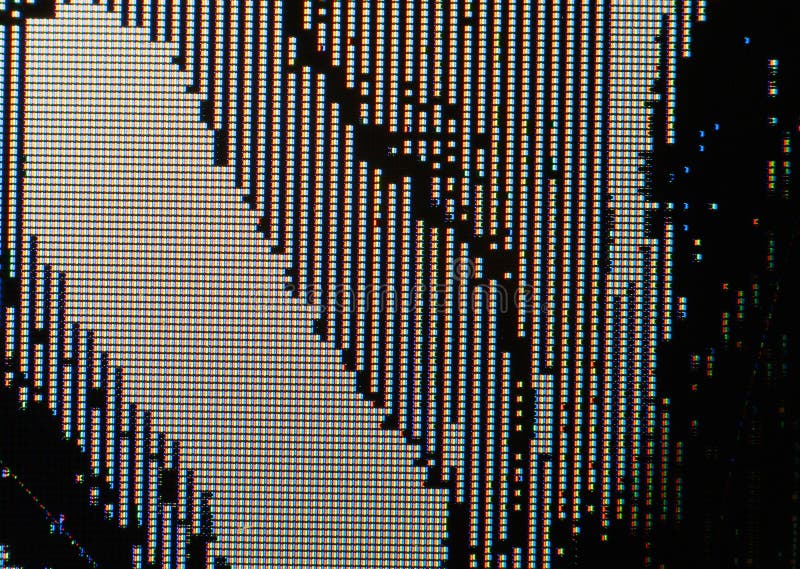 Imagen quebrada del primer de la pantalla LCD - macro de los pixeles y de los defectos del RGB fotografía de archivo Imagen quebrada del primer de la pantalla LCD - macro de los pixeles y de los defectos del RGB fotografía de archivo