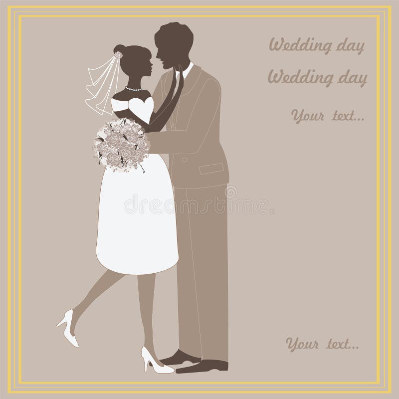 Imagens do vetor do casamento, noivos ilustração royalty free Imagens do vetor do casamento, noivos ilustração royalty free