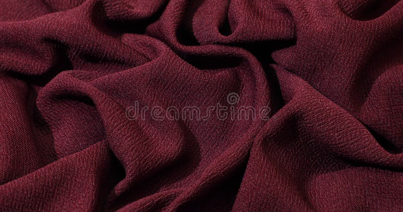 Images de closeup de tissu Bourgogne avec texture tissée et plis doux clips vidéos