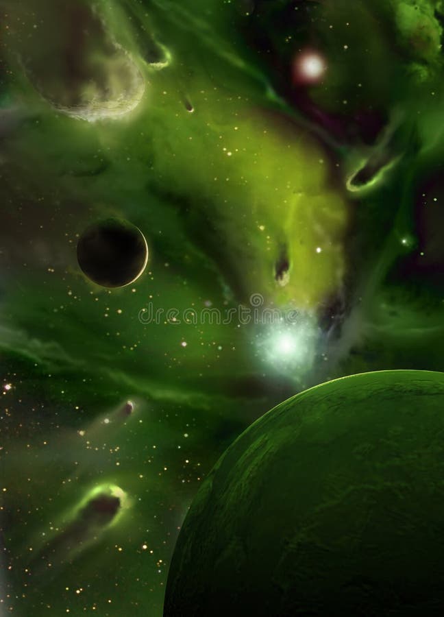 Imaginary green nebula