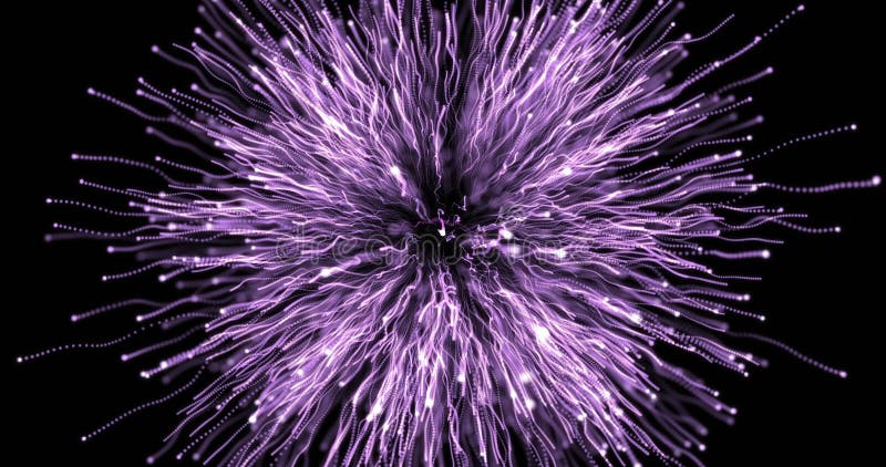 Imagine digitală a unei dâre de lumină violetă care izbucnește pe un fundal negru royalty free illustration