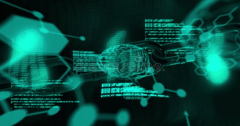 Imagine a lanțului și a creierelor în prelucrarea datelor vector illustration
