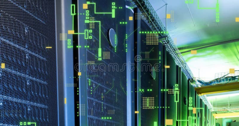 Imagine a procesării datelor pe servere de calculator vector illustration
