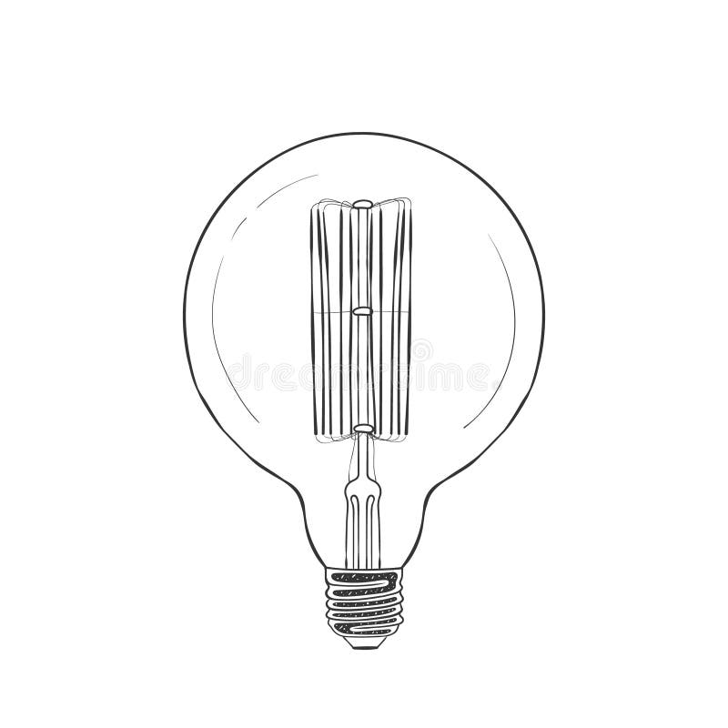 Imagine retrobuloasă. pictograme trase manual de becuri. schiță bec. ilustrare vectorială stock illustration