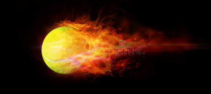 Imagine a tennis ball that has been hit forward with very high speed. And the lightning power is the current around the tennis bal royalty free stock photo