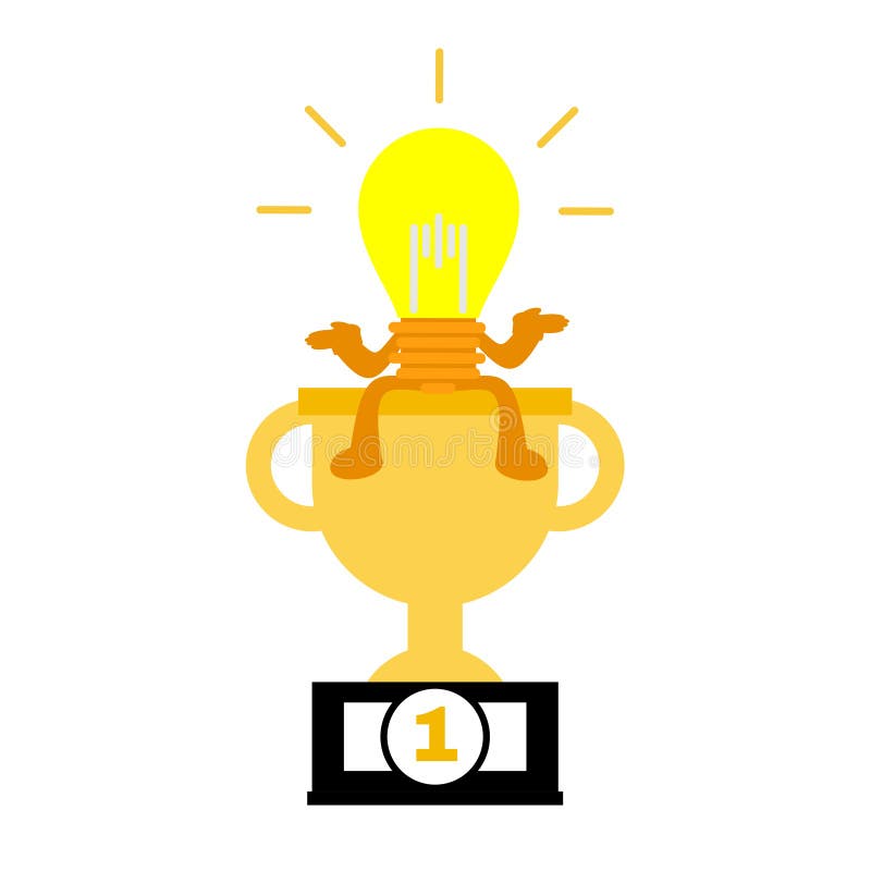 Imagine vectorială ideală lupta împotriva concurenței pentru stilul caricatural de design plat cu trofeu stock illustration