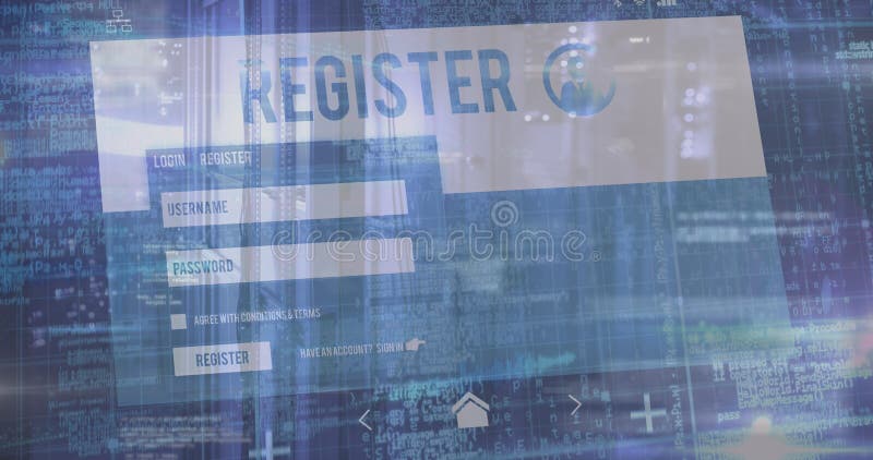 Imaginea prelucrării datelor peste textul din registru royalty free illustration