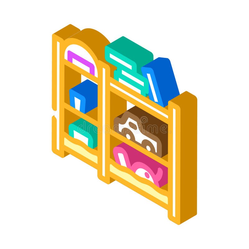 Imaginea vectorială a pictogramei izometrice a organizatorului de stocare pentru copii vector illustration