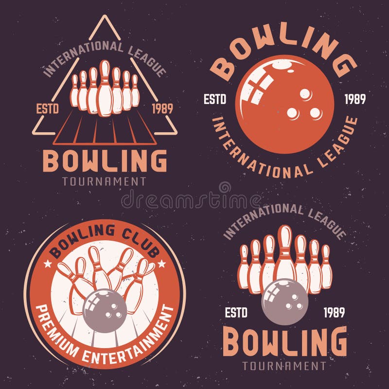 Imagini vectoriale colorate ale turneului de bowling vector illustration