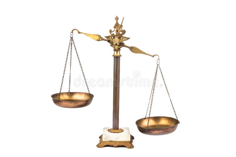 Justice scales not weight balance. Unfair judgment. Advantage of