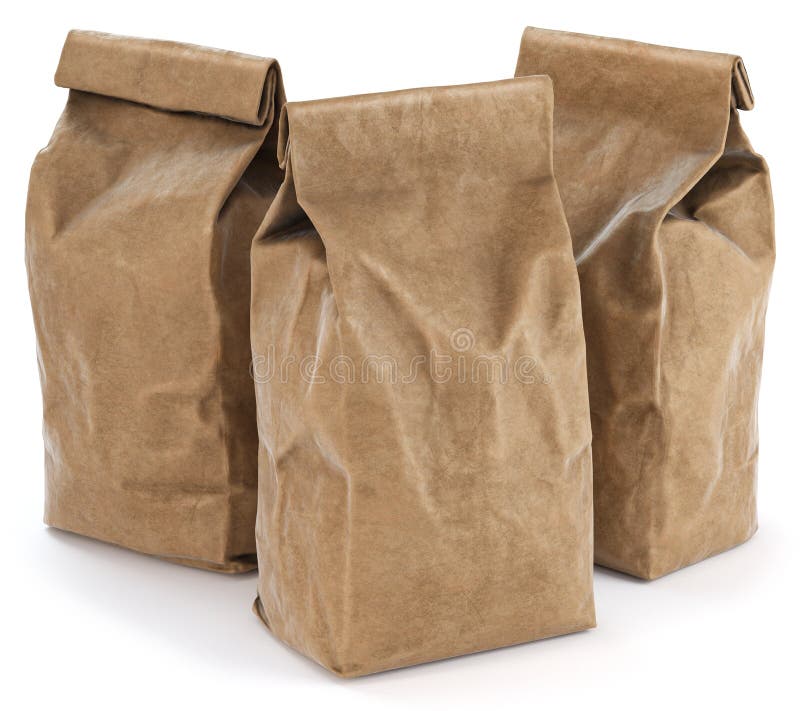 Imballaggio della borsa dell'alimento della carta di Brown royalty illustrazione gratis