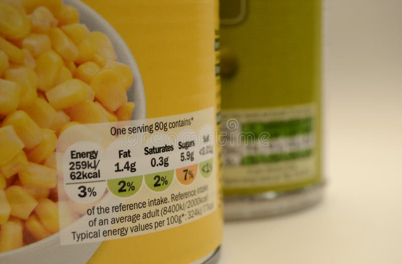 Imballaggio per alimenti inscatolato Regno Unito per etichettatura nutrizionale del servizio