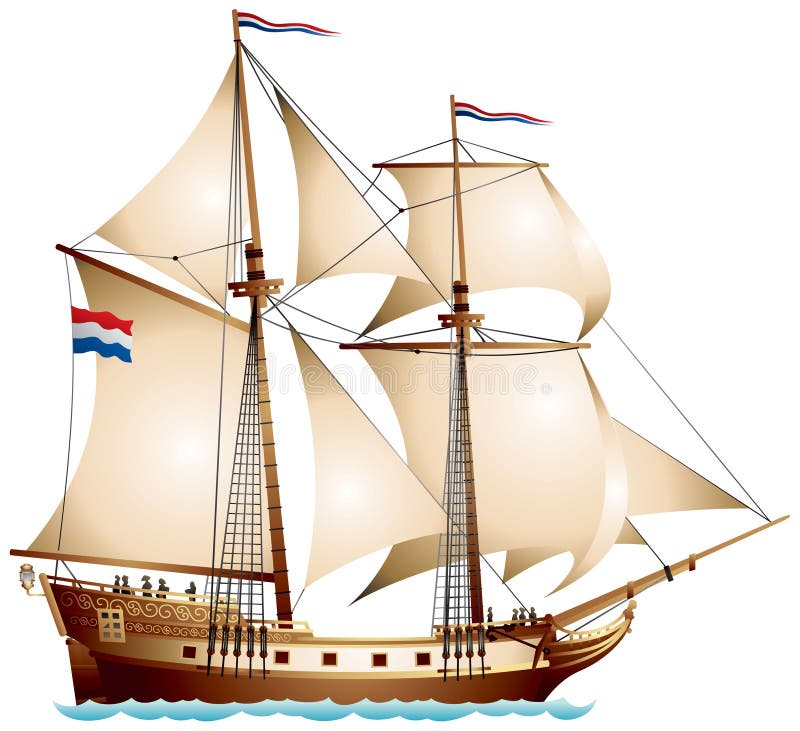 Imbarcazione di navigazione del Brigantine illustrazione vettoriale Imbarcazione di navigazione del Brigantine illustrazione vettoriale