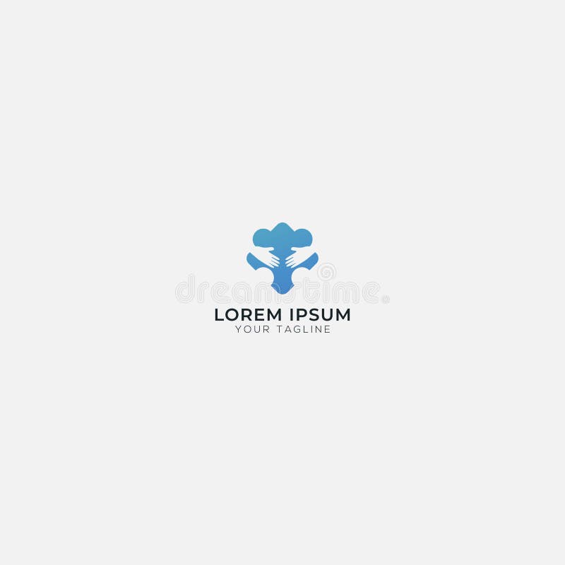 Imbratisare logo-ul puzzle-ului modern stock illustration