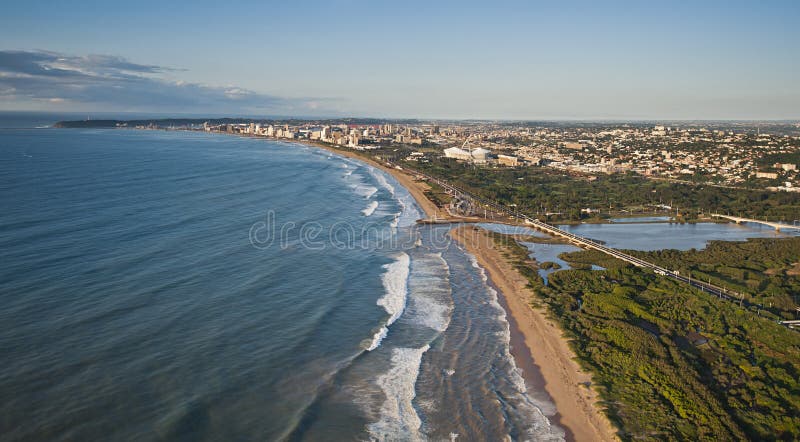 Immagine aerea che guarda verso Durban