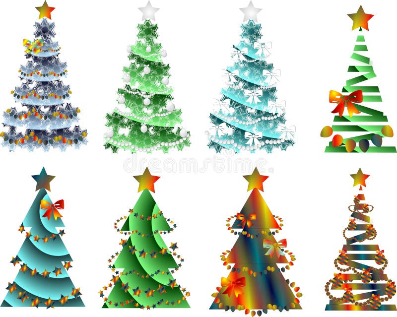 Immagine astratta, albero di Natale con le decorazioni royalty illustrazione gratis Immagine astratta, albero di Natale con le decorazioni royalty illustrazione gratis