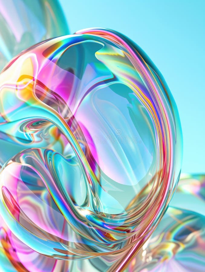 Immagine astratta di una bolla con un arcobaleno all'interno royalty illustrazione gratis