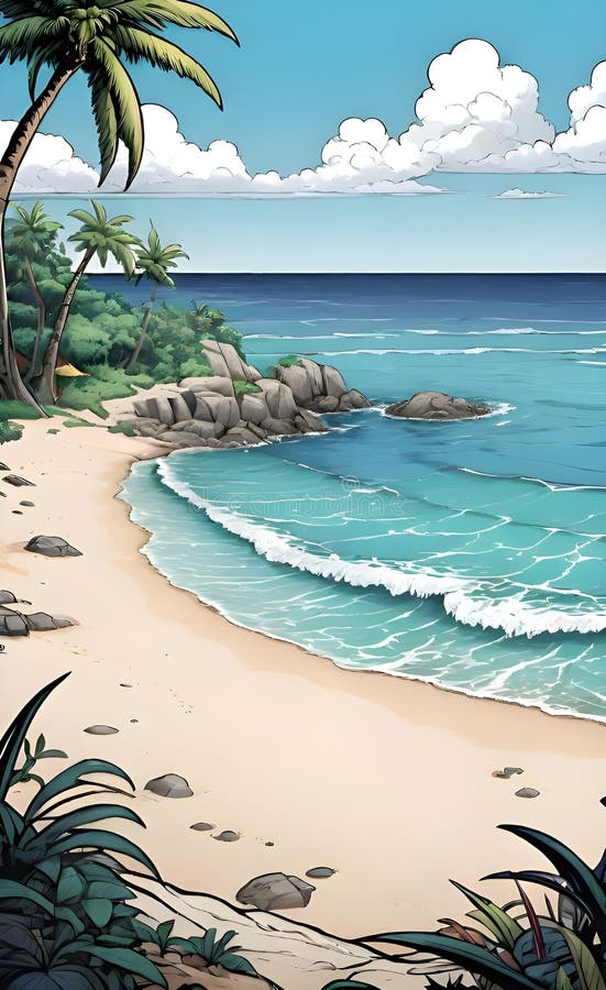 Immagine bellissima e pacifica generata da un'aquila spiaggia royalty illustrazione gratis