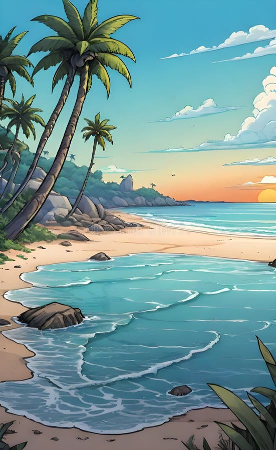 Immagine bellissima e pacifica generata da un'aquila spiaggia illustrazione di stock