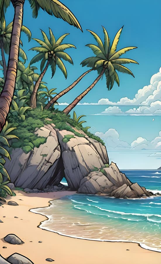 Immagine bellissima e pacifica generata da un'aquila spiaggia royalty illustrazione gratis