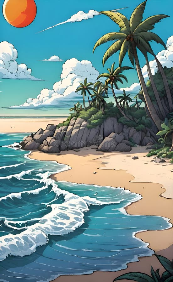 Immagine bellissima e pacifica generata da un'aquila spiaggia illustrazione di stock