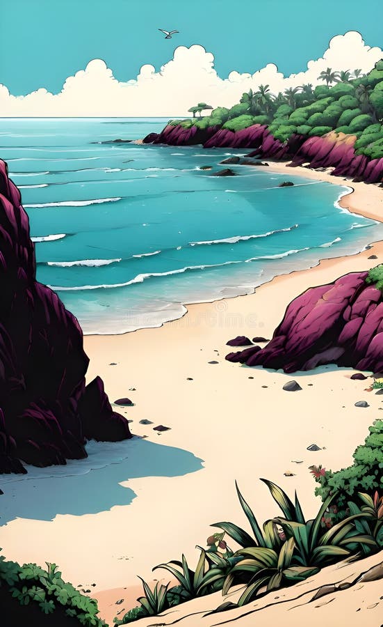 Immagine bellissima e pacifica generata da un'aquila spiaggia illustrazione di stock