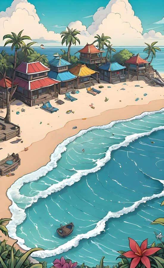 Immagine bellissima e pacifica generata da un'aquila spiaggia royalty illustrazione gratis