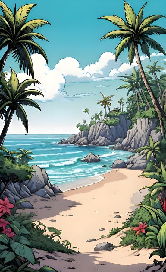 Immagine bellissima e pacifica generata da un'aquila spiaggia illustrazione di stock