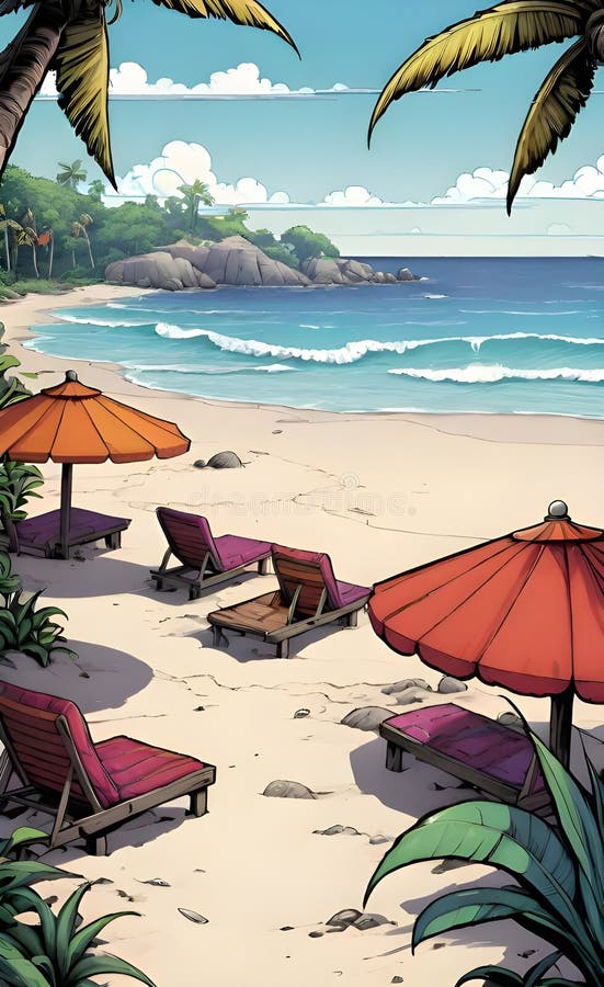 Immagine bellissima e pacifica generata da un'aquila spiaggia illustrazione di stock