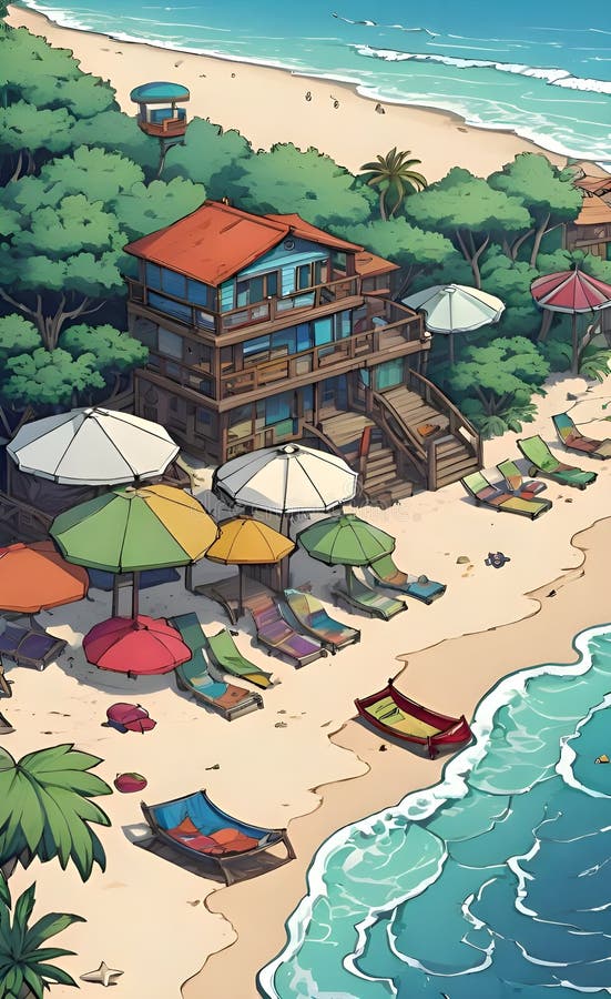 Immagine bellissima e pacifica generata da un'aquila spiaggia royalty illustrazione gratis